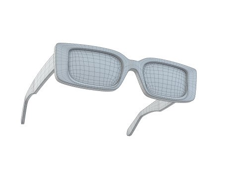Off White Arthur Rectangle Frame Sunglasses 3D Модель