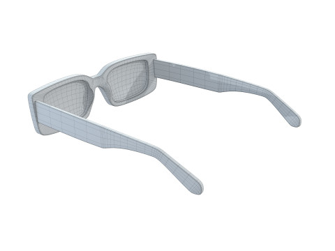 Off White Arthur Rectangle Frame Sunglasses 3D Модель