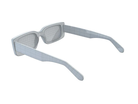 Off White Arthur Rectangle Frame Sunglasses 3D Model