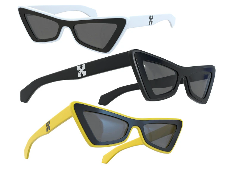 Off White Artemisia Tinted Sunglasses 3D Model .c4d .max .obj .3ds .fbx .stl .blend 