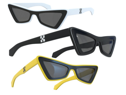 Off White Artemisia Tinted Sunglasses Model 3D