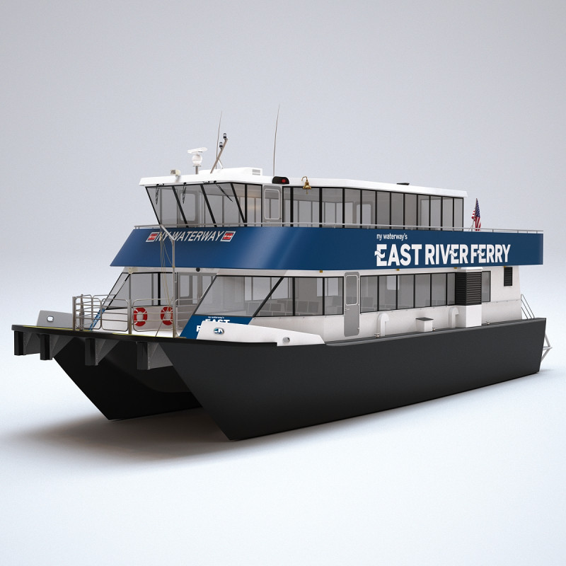 New York City East River Ferry Boat Modelo 3D .c4d .max .obj .3ds .fbx .stl .blend