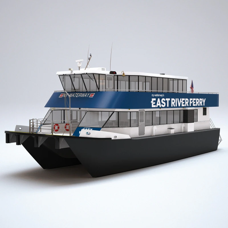 New York City East River Ferry Boat 3D Model .c4d .max .obj .3ds .fbx .stl .blend 