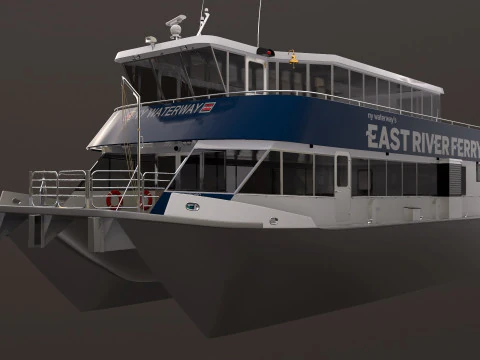 New York City East River Ferry Boat 3D Model