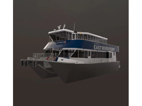 New York City East River Ferry Boat 3D Model