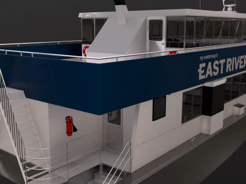 New York City East River Ferry Boat 3D Model