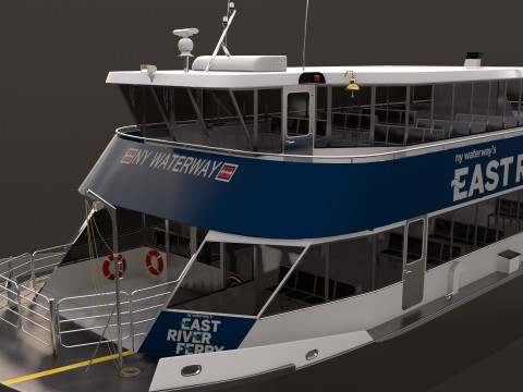 New York City East River Ferry Boat Modelo 3D