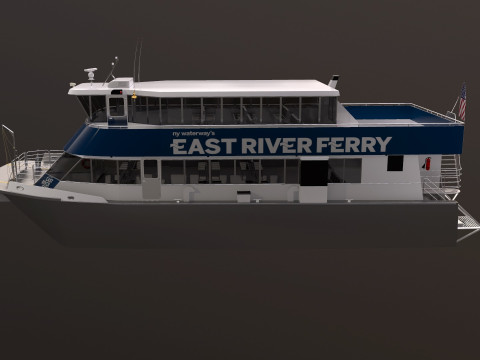 New York City East River Ferry Boat Modelo 3D