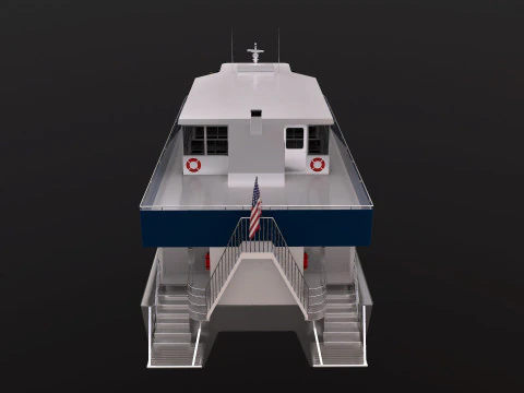 New York City East River Ferry Boat 3D Model