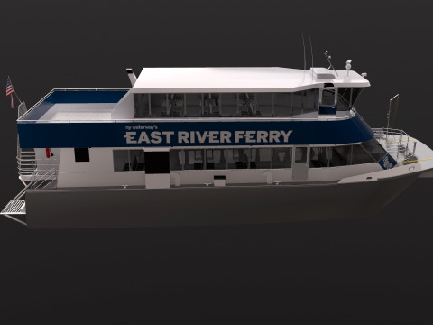 New York City East River Ferry Boat Modelo 3D