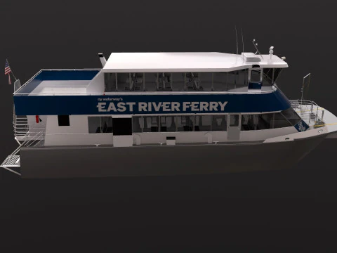 New York City East River Ferry Boat 3D Model