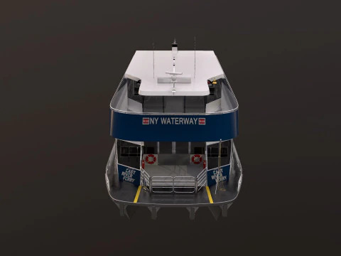 New York City East River Ferry Boat 3D Model
