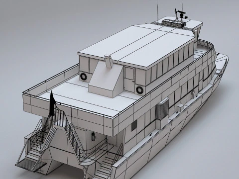New York City East River Ferry Boat 3D Model