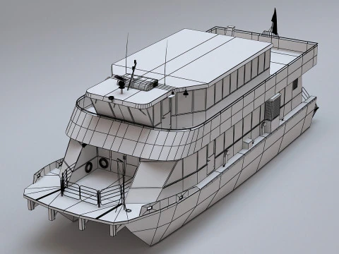 New York City East River Ferry Boat 3D Model