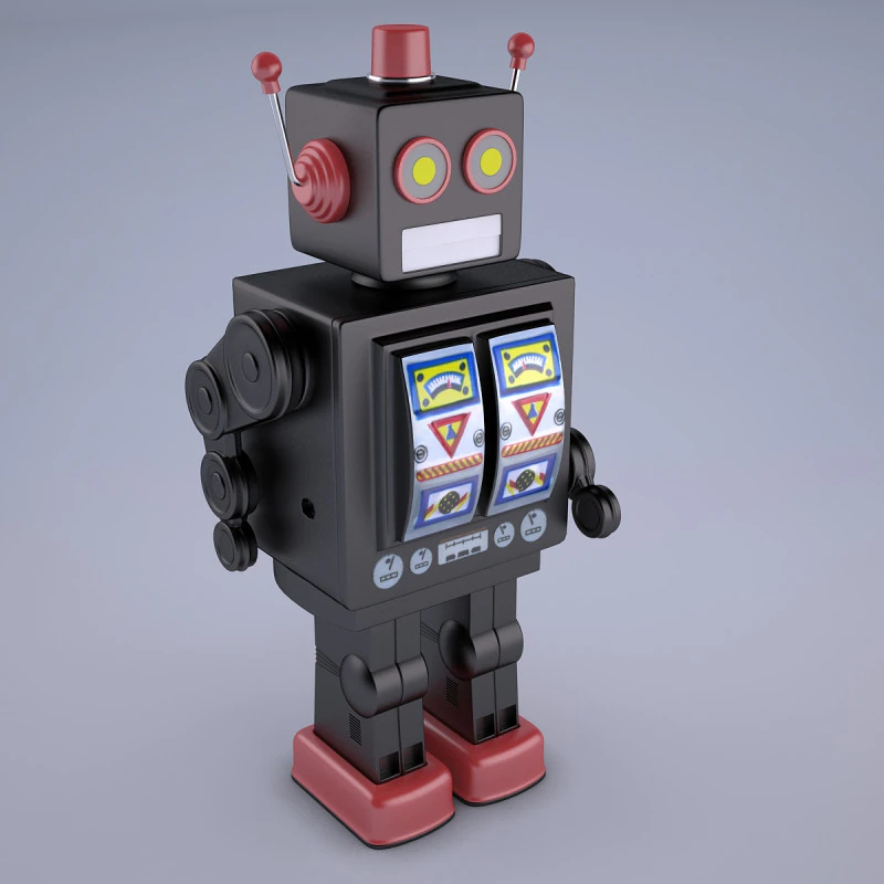 Mr D Cell Robot da collezione Electron Star Strider in stile vintage Modello 3D .c4d .max .obj .3ds .fbx .stl .blend 