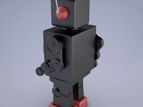 Mr D Cell Robot da collezione Electron Star Strider in stile vintage Modello 3D