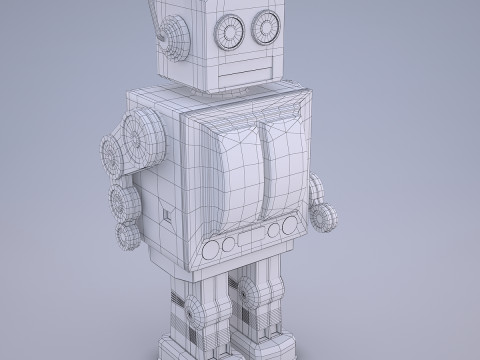 Mr D Cell Vintage Style Collectible Electron Star Strider Robot 3D Модель
