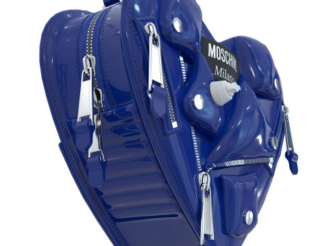 Moschino Inflatable Effect Heart Biker Bag 3Dモデル
