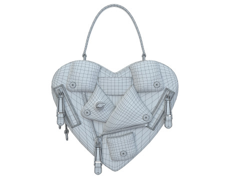 Moschino Inflatable Effect Heart Biker Bag 3Dモデル