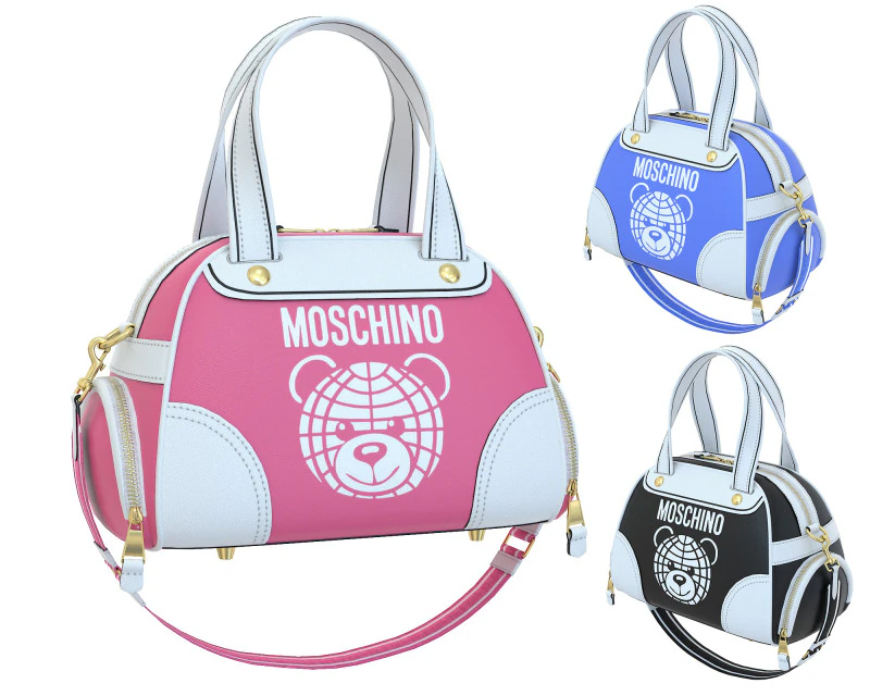 Moschino Teddy Bear Bowling Bag 3D Model .c4d .max .obj .3ds .fbx .stl .blend