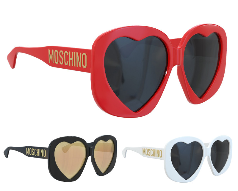 Moschino Heart Lenses Sunglasses Modelo 3D .c4d .max .obj .3ds .fbx .stl .blend 