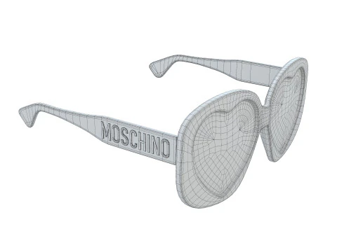 Moschino Heart Lenses Sunglasses 3D Model