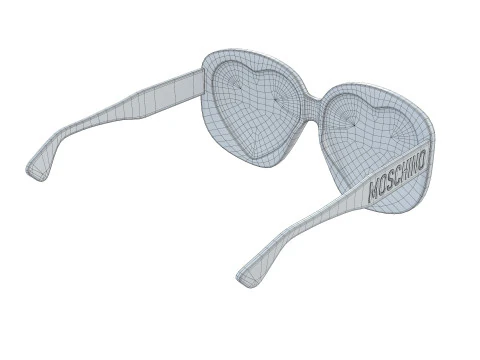Moschino Heart Lenses Sunglasses 3D Model