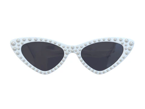 Moschino Cat Eye Sunglasses With Pearls 3D Model