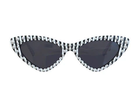 Moschino Cat Eye Sunglasses With Pearls 3D Model