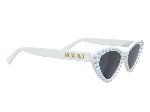 Moschino Cat Eye Sunglasses With Pearls 3D Model