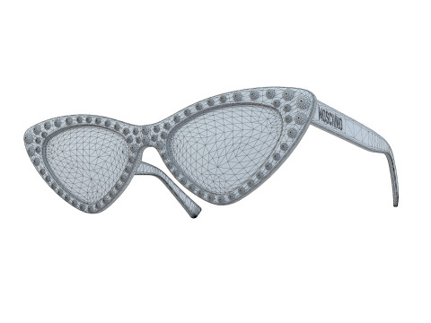 Moschino Cat Eye Sunglasses With Pearls Modelo 3D