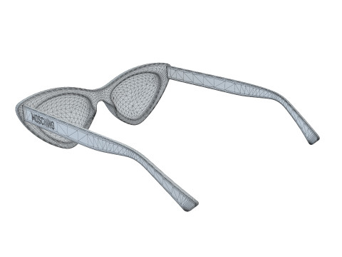 Moschino Cat Eye Sunglasses With Pearls Modelo 3D