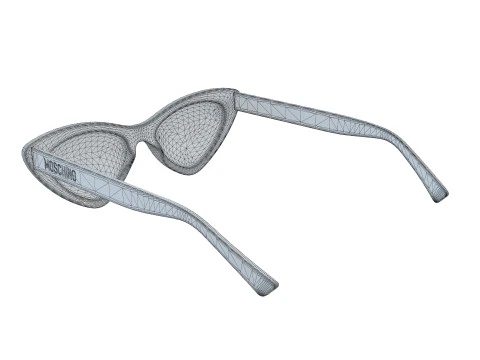 Moschino Cat Eye Sunglasses With Pearls 3D Model