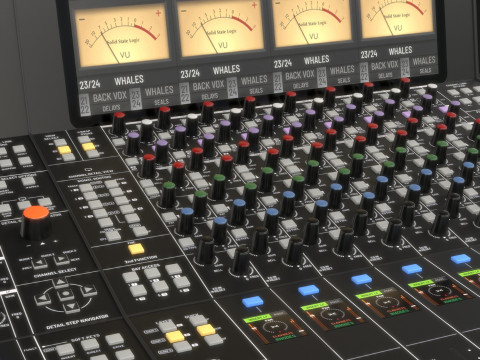 Konsol Pencampur Studio Analog Logika Solid State Oracle Model 3D