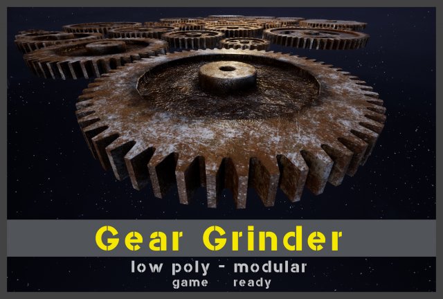 gear grinder asset pack 3D Model .c4d .max .obj .3ds .fbx .stl .blend 