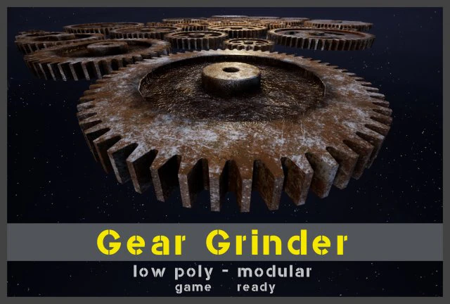 gear grinder asset pack 3D Model .c4d .max .obj .3ds .fbx .stl .blend 