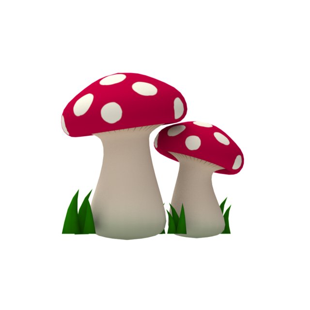 red mushrooms 3D Model .c4d .max .obj .3ds .fbx .stl .blend 