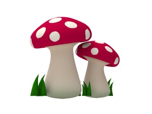 red mushrooms Modelo 3D