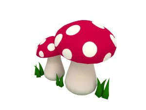 red mushrooms 3D Model