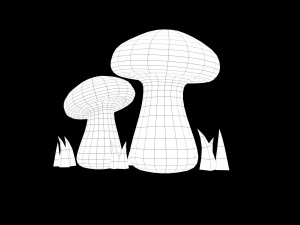 red mushrooms 3D Model