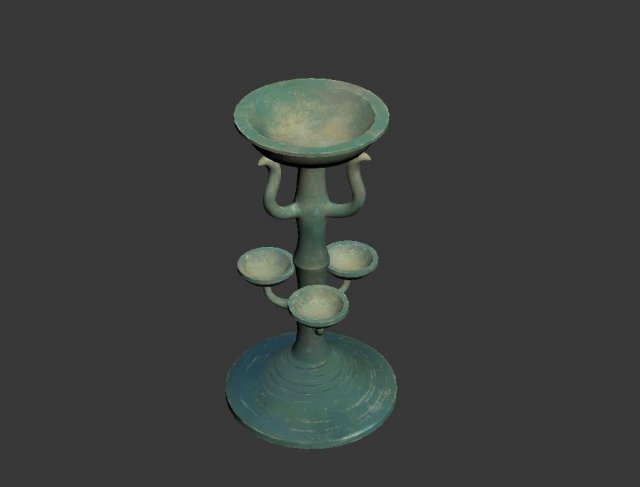green glaze high pillar lamp in han dynasty Modello 3D .c4d .max .obj .3ds .fbx .stl .blend 