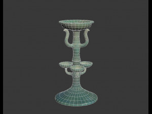 green glaze high pillar lamp in han dynasty Modello 3D
