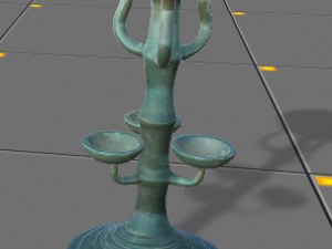 green glaze high pillar lamp in han dynasty Modello 3D