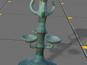 Lampada a colonna alta in smalto verde durante la dinastia Han Modello 3D