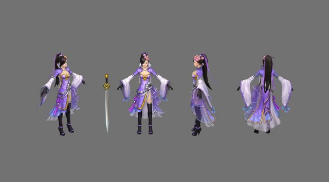swordsman chivalrous guest 3D Model .c4d .max .obj .3ds .fbx .stl .blend 