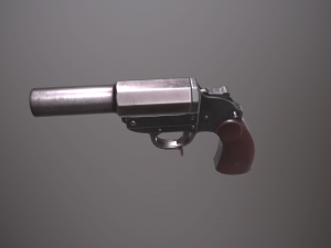 wwii grenade launcher pistol 3D 模型