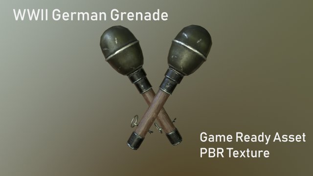 wwii german grenade Model 3D .c4d .max .obj .3ds .fbx .stl .blend 