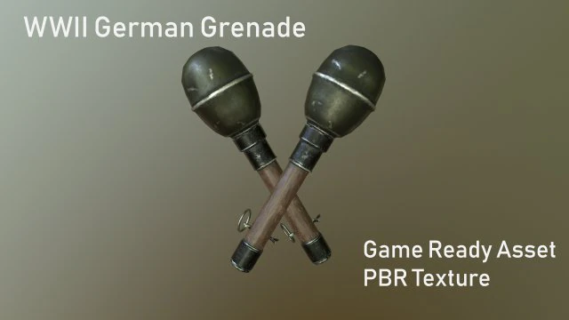 wwii german grenade 3D Model .c4d .max .obj .3ds .fbx .stl .blend 