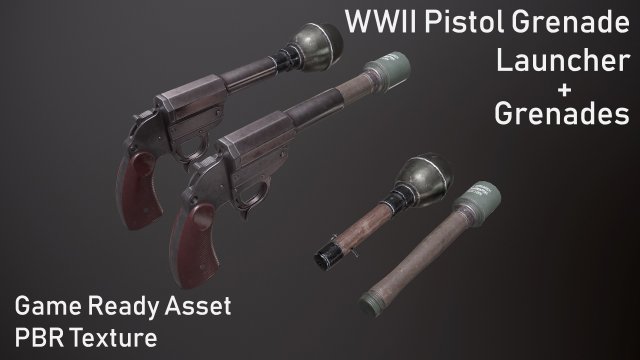 wwii granade launcher granades 3D 模型 .c4d .max .obj .3ds .fbx .stl .blend 