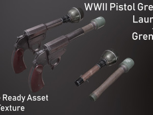 wwii granade launcher granades 3D Model